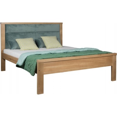 VEGAS ŁÓŻKO 180x200 SOSNA LITE DREWNO TAPICEROWANY ZAGŁÓWEK