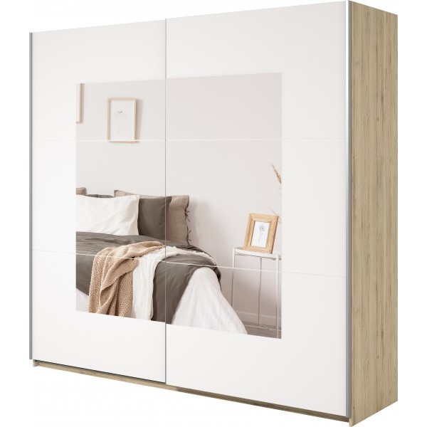 BETA SZAFA SZER. 221 CM 2 DRZWI PRZESUWNYCH Z LUSTRAMI